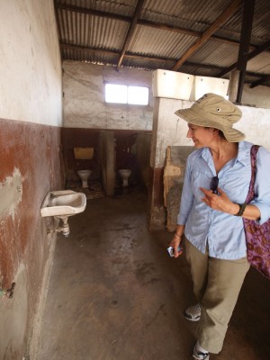 <p>Christine Moe on a site visit in Ghana</p>
